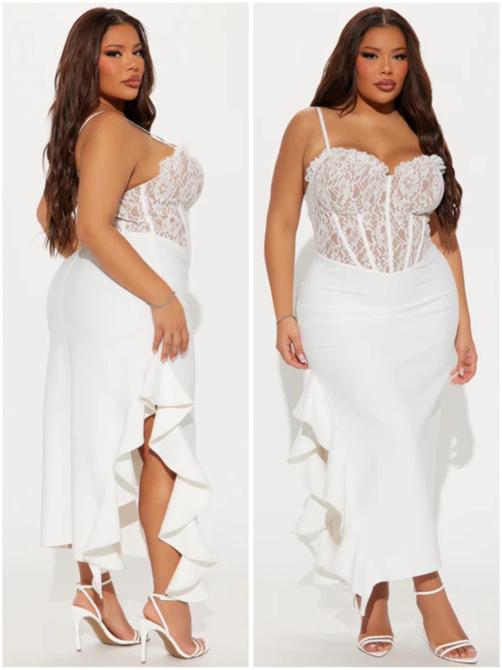 Marlena Corset Bandage Midi Dress - White - Sz 1X